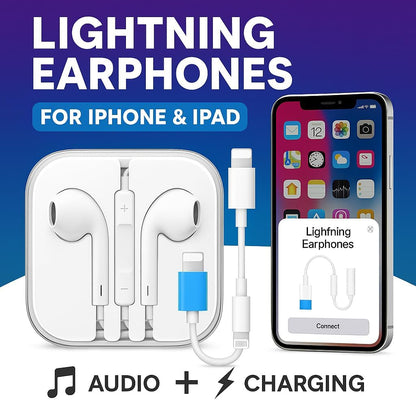 Head Set Lightning Connector Adapter for iPhone iPad, Audio & Charging