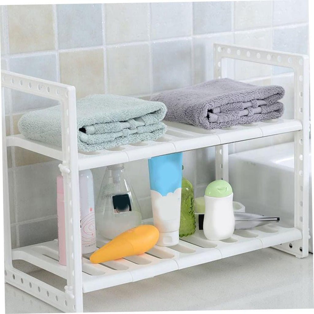 96 Pieces Under Sink Storage Racks (Adjustable Multi-Layer Shelf Organizer – Durable Space-Saving Storage Shelf for Kitchen – Bathroom – or Laundry Room – Heavy-Duty – Rust-Resistant – Easy Assembly)