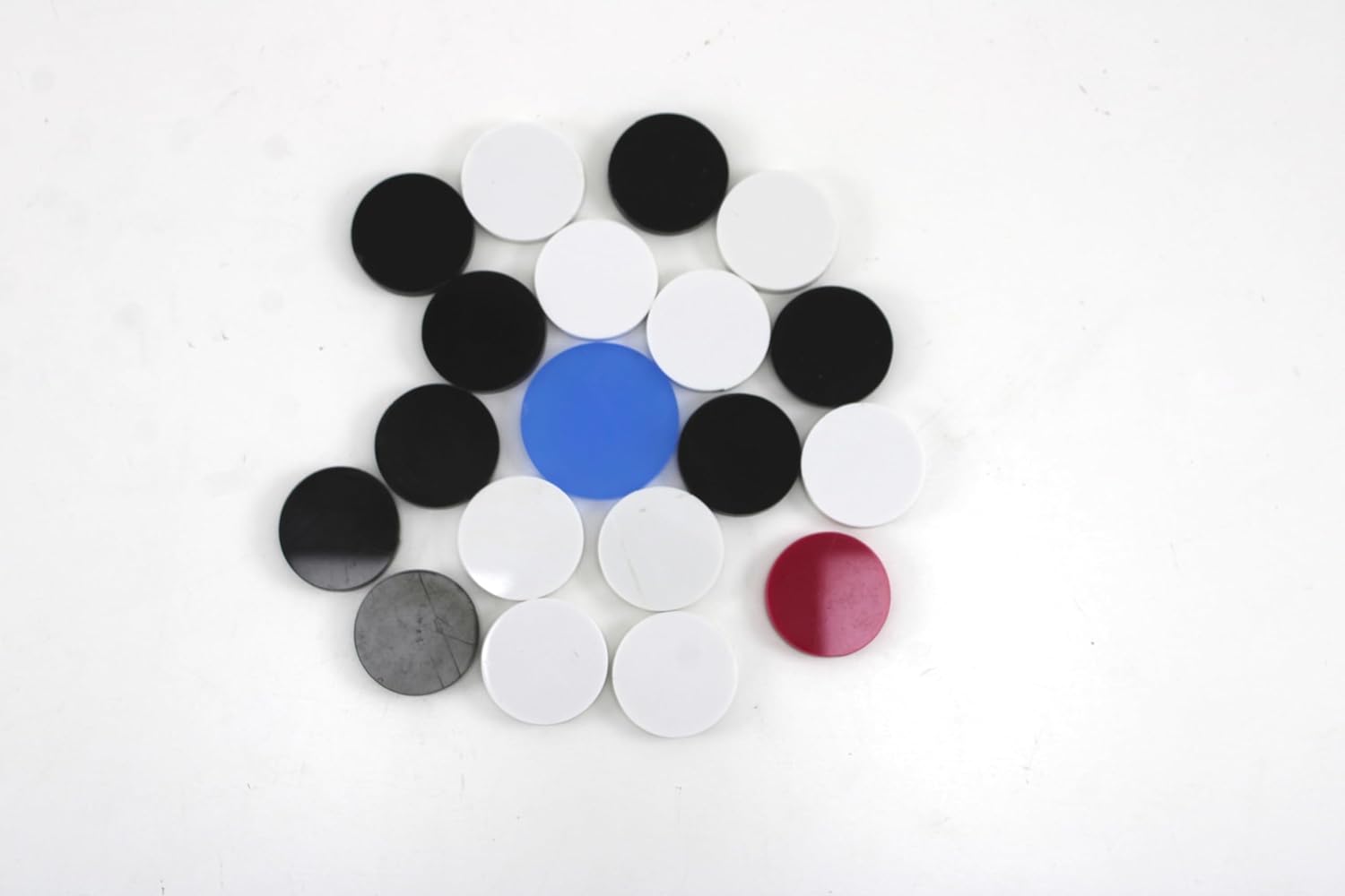 120 Pieces 5mm Acrylic Carrom Coins 19pcs with 1 Striker Set for Carrom Board Games