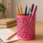 144 Pieces Flamingo Pink Pen Holders (8x9cm Round Desk Organizer)