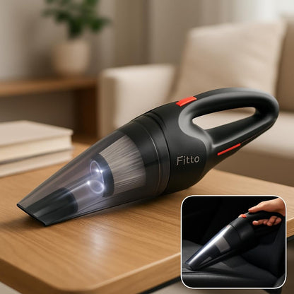 Cordless Car Vacuum Cleaner - High Power, Low Noise, Handheld, Portable, Battery Powered, Black