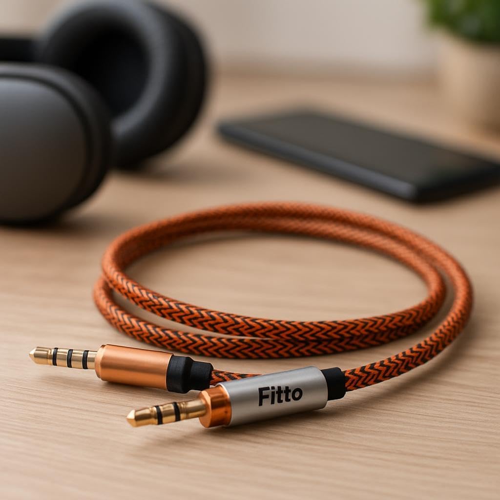 1.5 Meter AUX Audio Cable, 3.5mm, Orange