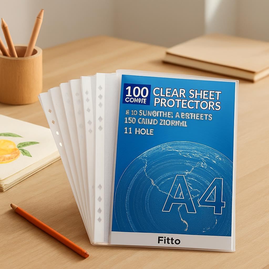 96 Pieces 100 Page 11 Hole Loose Folders for A4 Sheets (Office Binder)