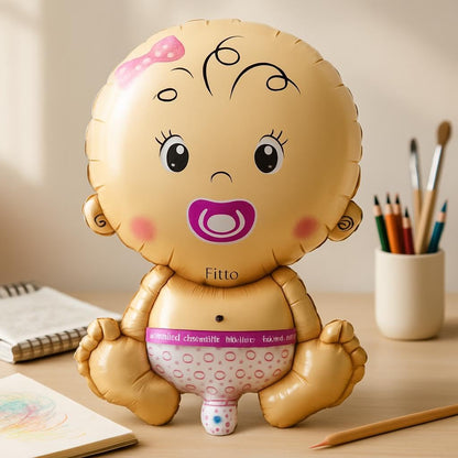 Baby Girl Foil Balloon – 1pcs/Card for Baby Shower & Birthday Celebration