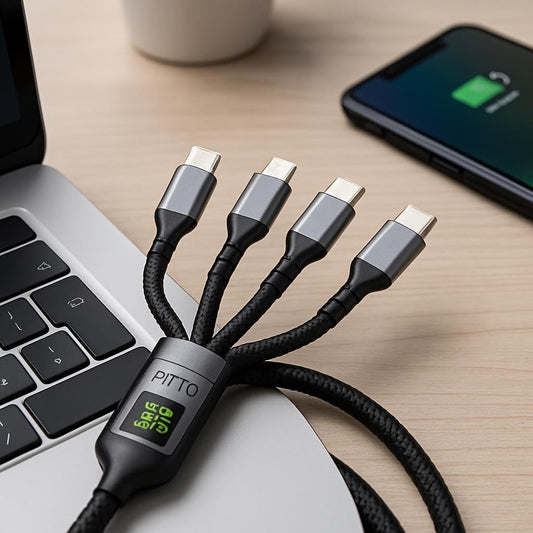 3 in 1 Data Cable, USB to Micro USB, Type C, Lightning, 3.0 Amp, 1 Meter, Black