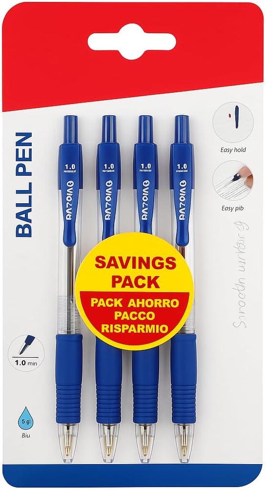 120 Pieces 4 Pieces (1.0mm Ball Point Pen – 14.5cm – Blue)
