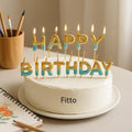 144 Pieces Happy Birthday Cake Candles with Blue Glitter (Birthday Party Cake Toppers – Decorative Glitter Candles)