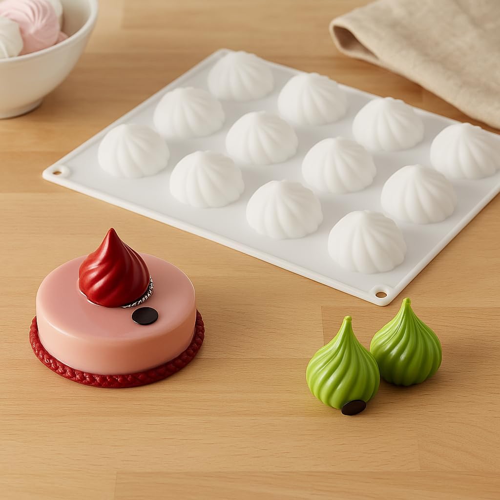 120 Pieces Raspberry Silicone Baking Molds (4-Cavity Food-Grade Cake – Candy – and Chocolate Mousse Mold – Non-Stick Raspberry Shaped Pastry – Dessert – Truffle & Ice Cream Mold for Baking – Freezer & Oven Safe)
