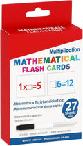 120 Pieces 27-Sheet Multiplication Flash Cards with Marker - (11.7x7.8cm Educational Math Learning Tool)