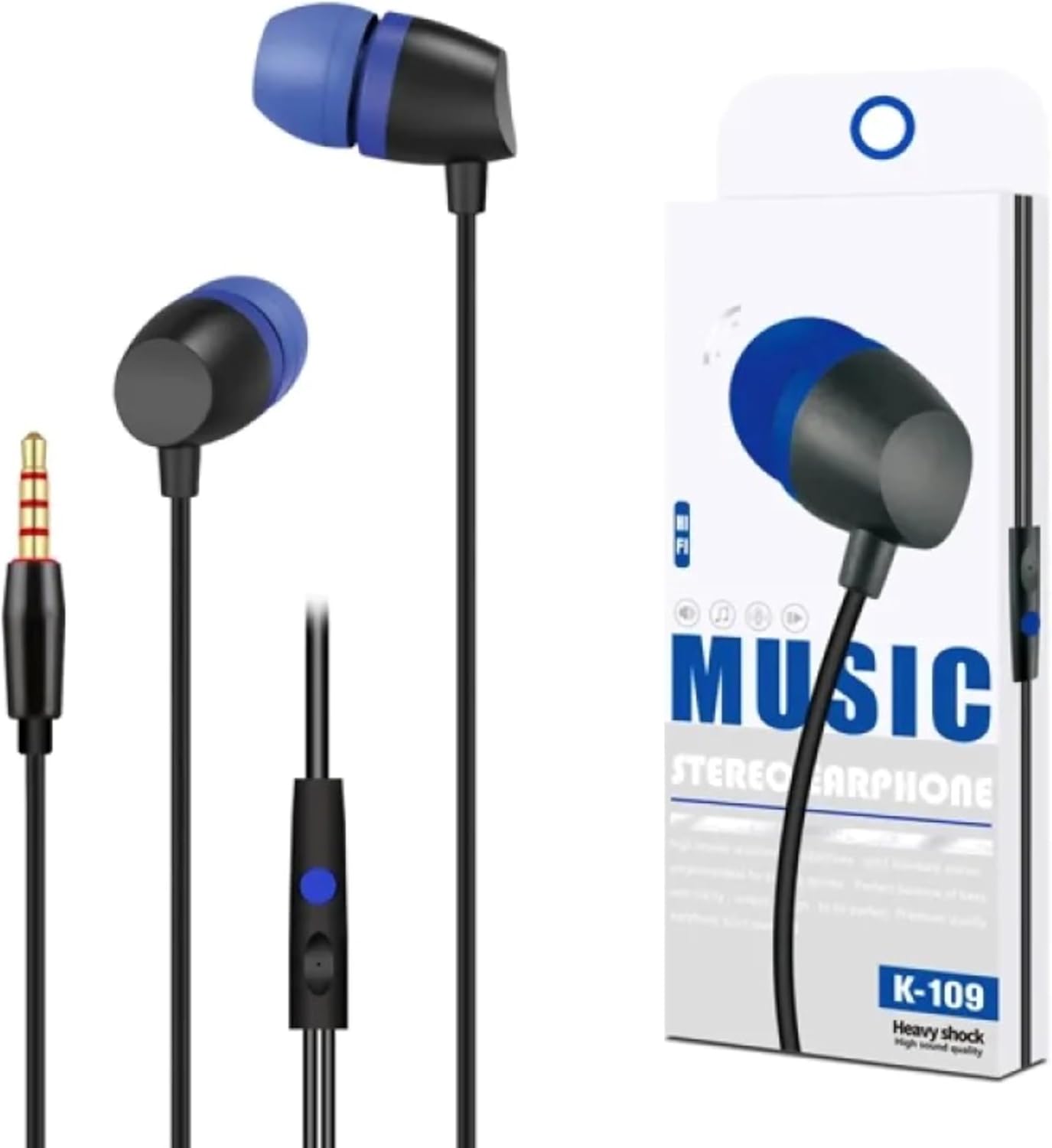 Black Wired in-Earphone Stereophonic Sound With Mic, Built-in Microphone, Bass, 3.5mm Jack, Suitable For All Mobile Phones, Android & Mac Mobiles, Ear Phone, Music