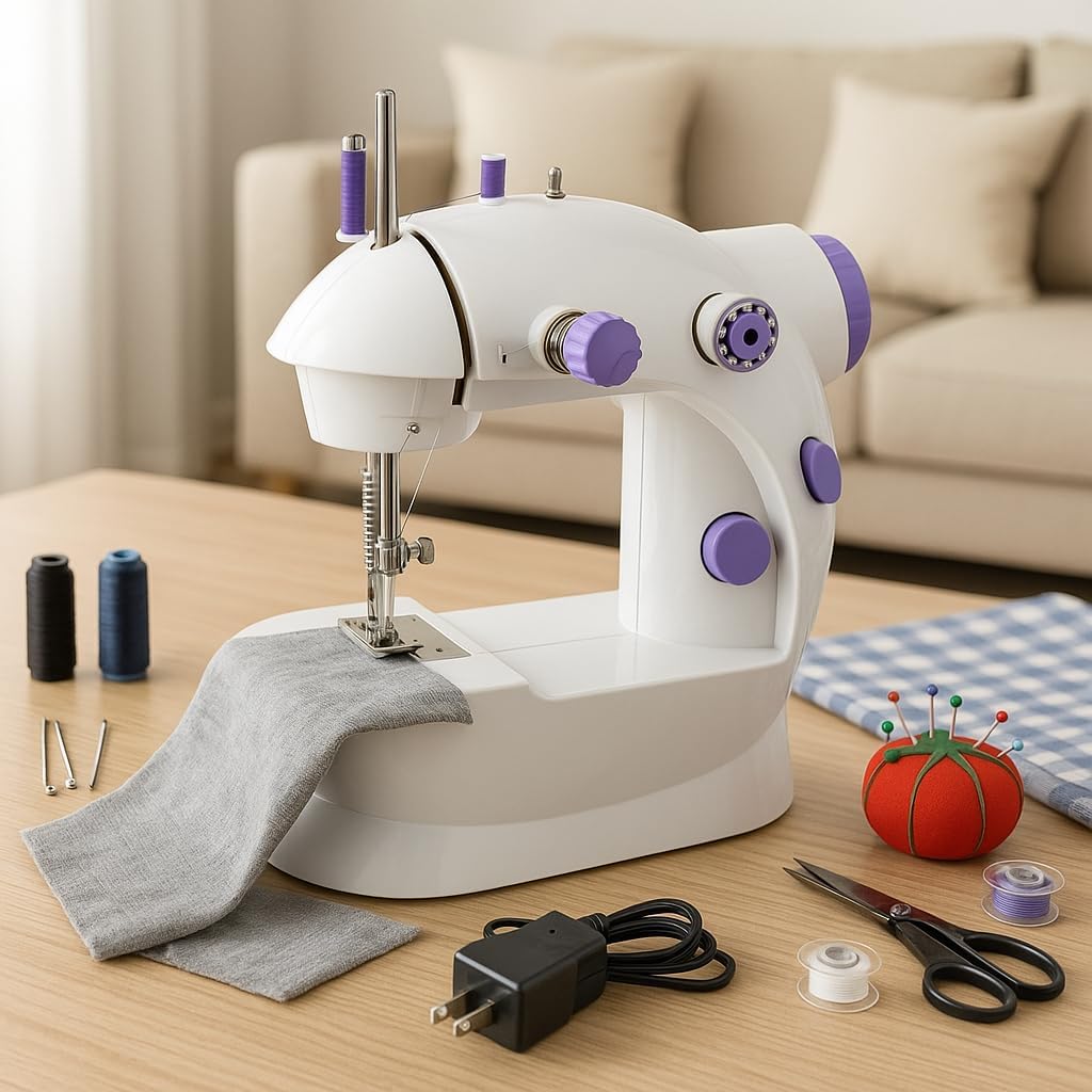 72 Pieces Mini Sewing Machines for Beginners (Maquina de Coser – Automatic with Extension Table – Electric Portable Sewing Tool – Sewing Kit – Small – for All Age – Kids or Adults)