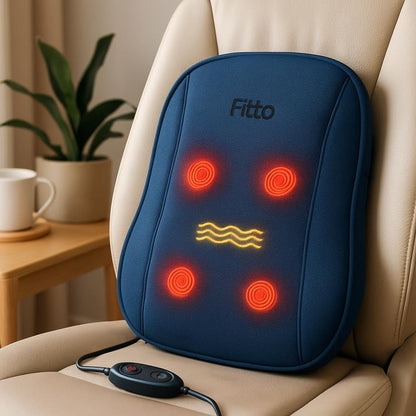 Adjustable Back Massager for Car Seat & Home, with both car adpter and 2 pin plug, Blue