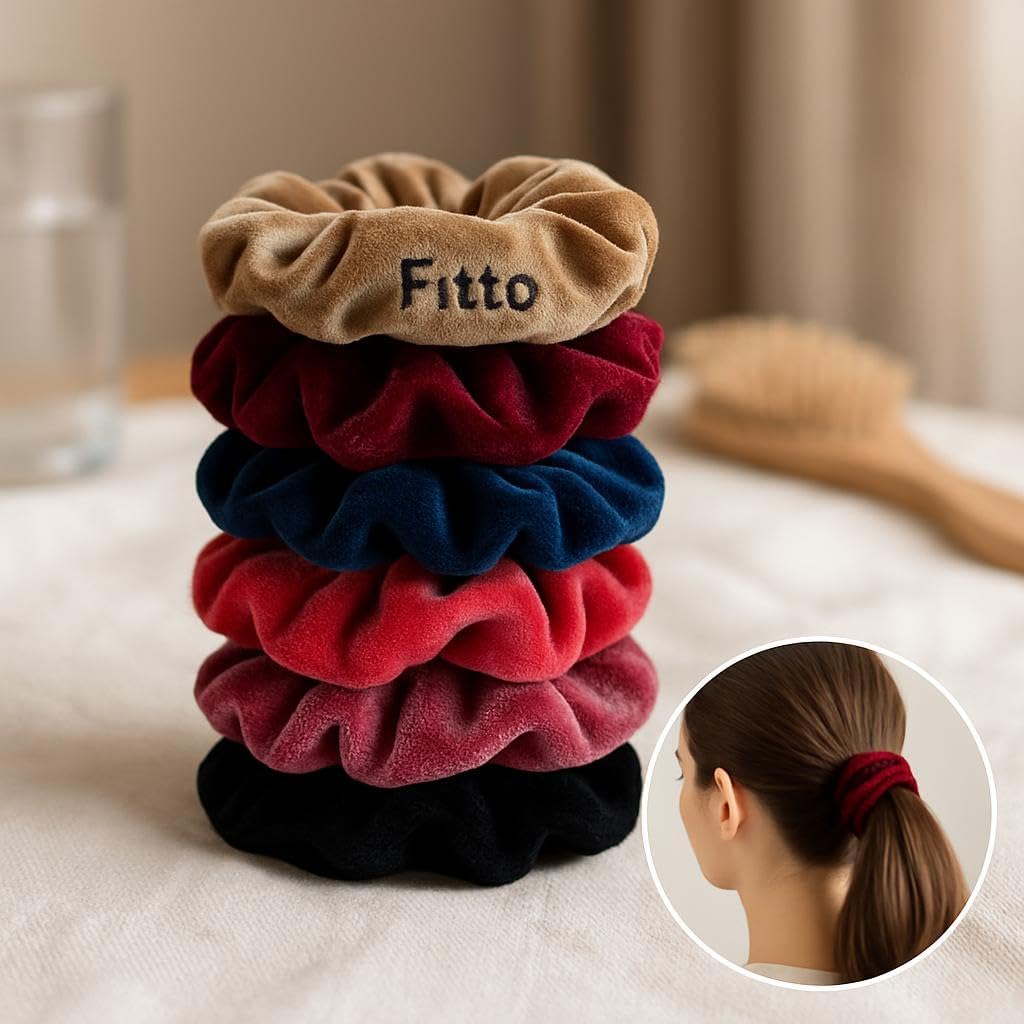 120 Pieces Velvet Elastic Bands Scrunchy Hair Ties Ropes for Women (Pack of 6 – Assorted Colors)