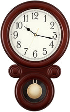 60 Pieces Elegant Wall Clocks with Pendulum (Stylish Wooden Finish Frame – Silent Quartz Movement – Large Numbers – Ideal for Home – Office – and Living Room Décor)
