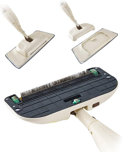 Water Spraying Sweeper Floor Cleaner - 360° Rotating Carbon Fiber Dust Mop, 300ml Refillable Tank, Waxing Mop with Washable Pad for Efficient Home Cleaning