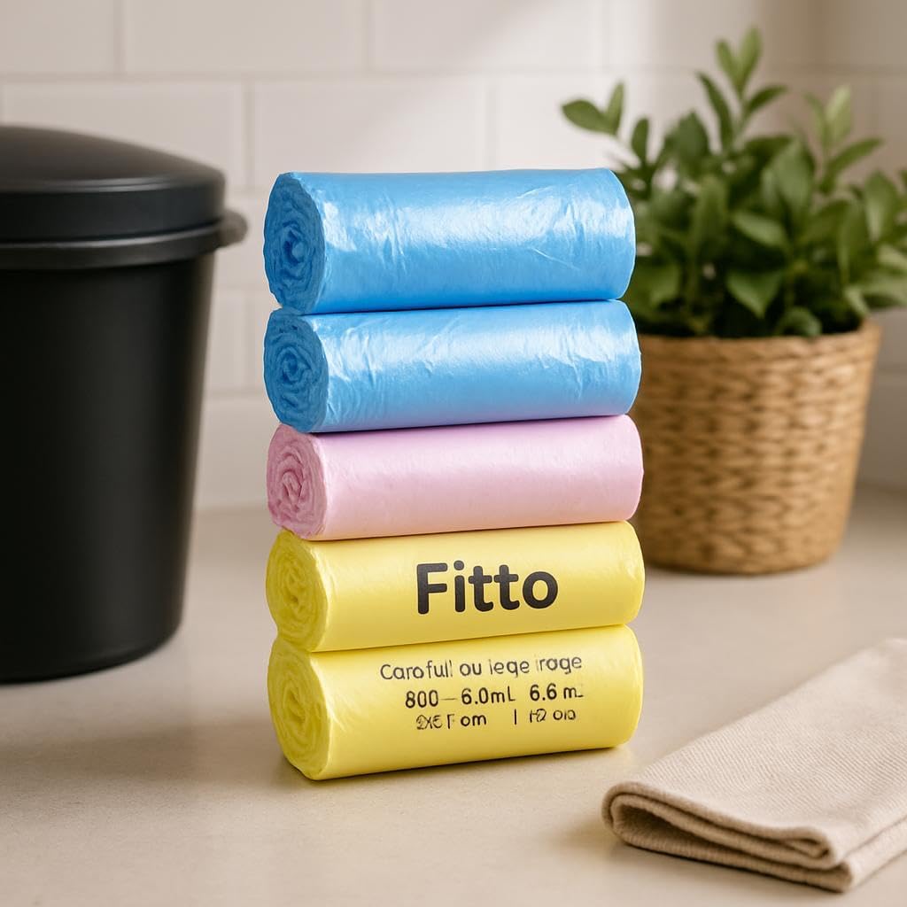 120 Pieces 50x40cm Garbage Bags (330 Gallon – Assorted Colors – Pack of 5)