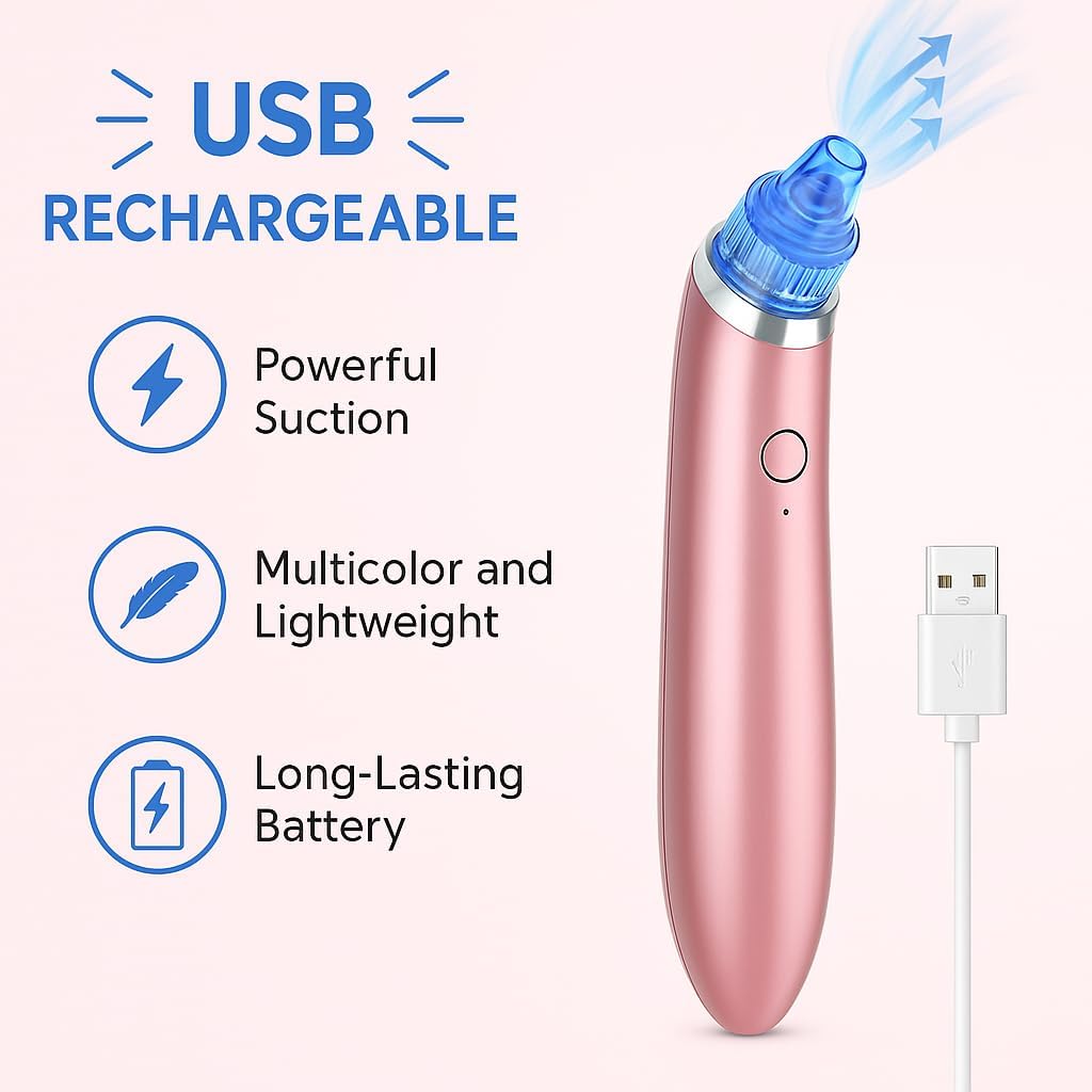 96 Pieces Facial Pore Cleaners (USB Rechargeable – Blackhead Remover Vacuum – Skin Care Tool – Multicolor)