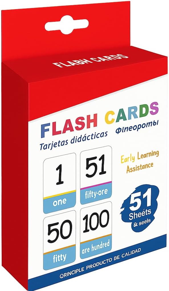 120 Pieces 36 Sheets Number Series Flash Cards (12x7.7cm Educational Tool)