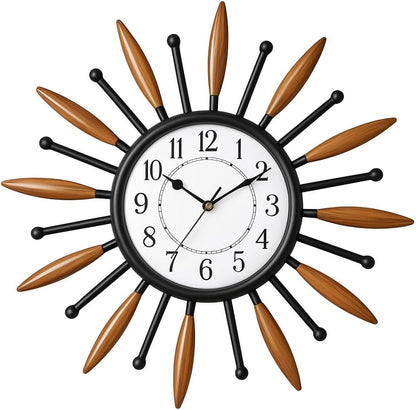 Elegant Sun Design Wall Clock | Unique Decorative Timepiece for Home and Office | Modern Sunburst Style with Durable Construction | Ideal for Living Room, Bedroom, Kitchen