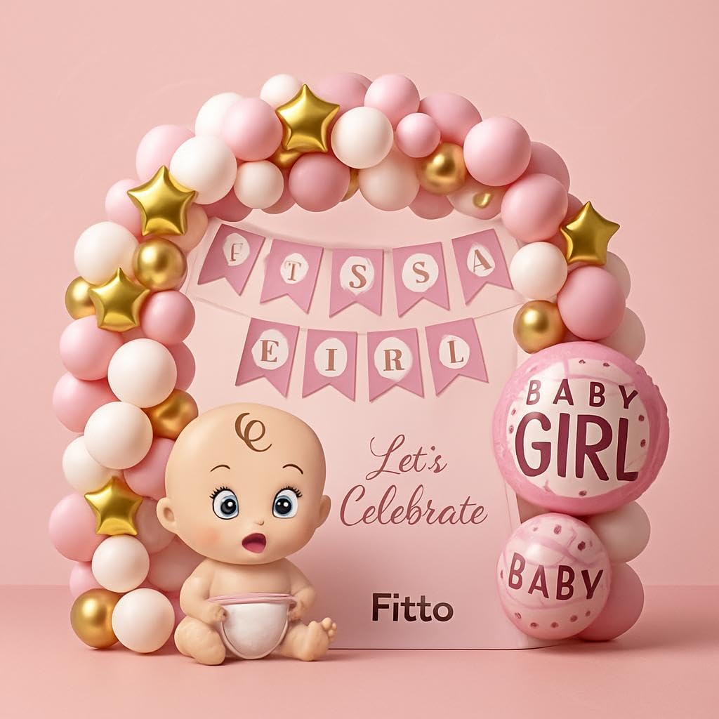 It's a Girl Balloon Card Pink Birthday Card for Girls