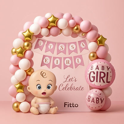 It's a Girl Balloon Card Pink Birthday Card for Girls