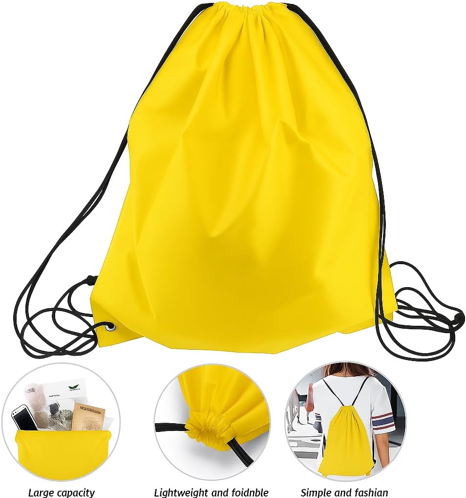 Yellow Backpack 42cm x 33cm, Durable School Bag for Kids, Lightweight Travel Backpack