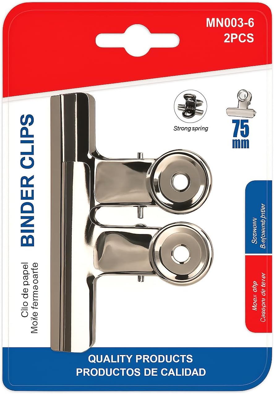 120 Pieces Binder Clip 2 Packs (75mm – Large Paper Clamps for Office and Home Organization)