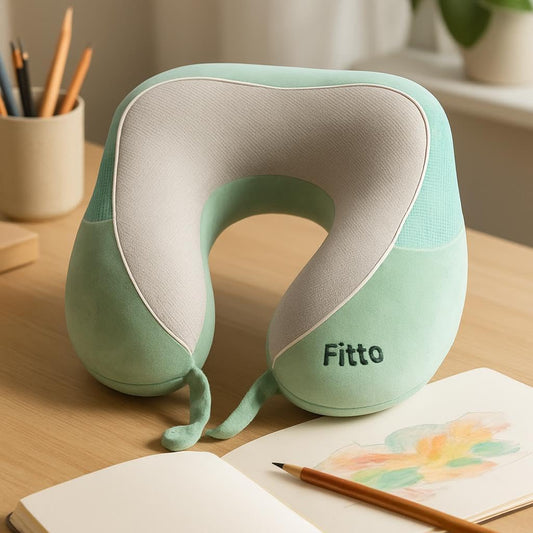 Travel Pillow Memory Foam 30x24cm Assorted Color Neck Support Travel Accessory