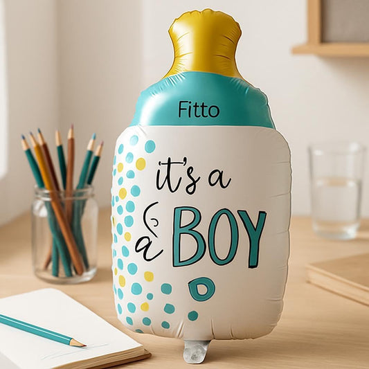 Foil Balloon Feeding Bottle Shape It's A Boy Blue for Baby