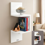 72 Pieces Wall Shelf Corner 2 Tiers (19.8X19.8X42.6cm – White for Home and Office)