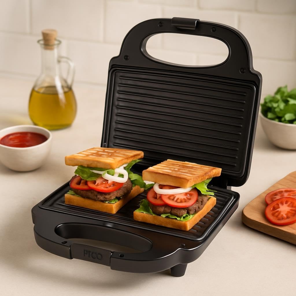 60 Pieces Non-Stick Electric Sandwich Maker withs (850W Heating – Black)