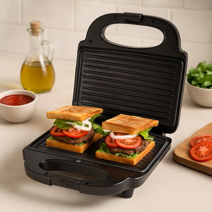 Non-Stick Electric Sandwich Maker with 850W Heating, Black