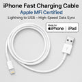 120 Pieces iPhone Fast Charging Cables (Apple MFi Certified – Lightning to USB – High-Speed Data Sync – Compatible with iPhone iPad – White)