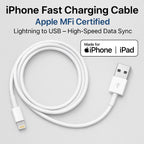 120 Pieces iPhone Fast Charging Cables (Apple MFi Certified – Lightning to USB – High-Speed Data Sync – Compatible with iPhone iPad – White)