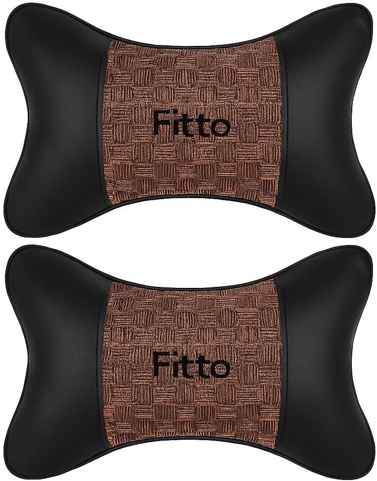96 Pieces Car Headrest Neck Cushion Pillows with pattern (pack of 2 – Brown)