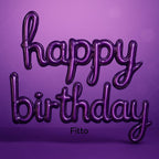 120 Pieces 2pcs/set Happy Birthday Balloons Pink Purple Aluminium Foil Balloons (Birthday Party Decorations Supplies – Home DIY Accessories Prop)