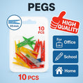 144 Pieces 10 Piece Clothespins with Spring (35mm – Assorted Colors)