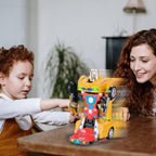 96 Pieces 2 In 1 Transformer Sports Car Transform Automatically From Robot Mode To Sports Car Modes with Light and Music