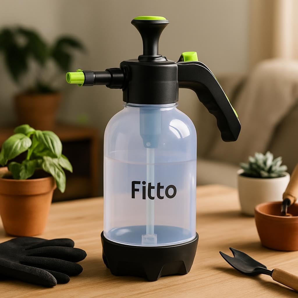 96 Pieces 2 Litre Spray Bottles with Green Trigger and Clear Container