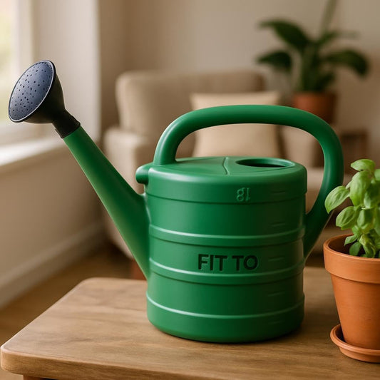 Green Plastic Watering Can with Long Spout - 8 Litre Capacity