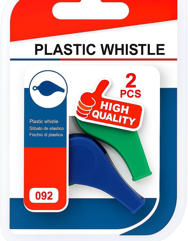 144 Pieces Plastic Whistle 2 Packs (Mixed Colors – Sports – Emergency – Outdoor – Safety Whistles for Kids and Adults)
