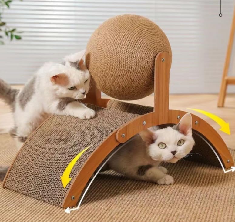 Cat Scratch Board – Curved Design – Natural Color