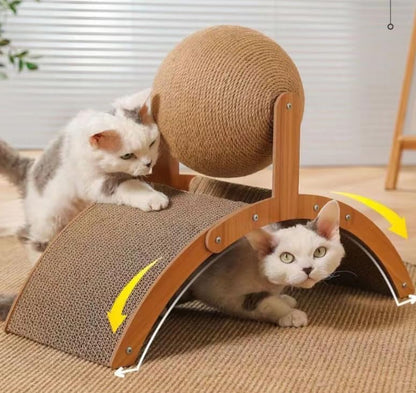 Cat Scratch Board – Curved Design – Natural Color