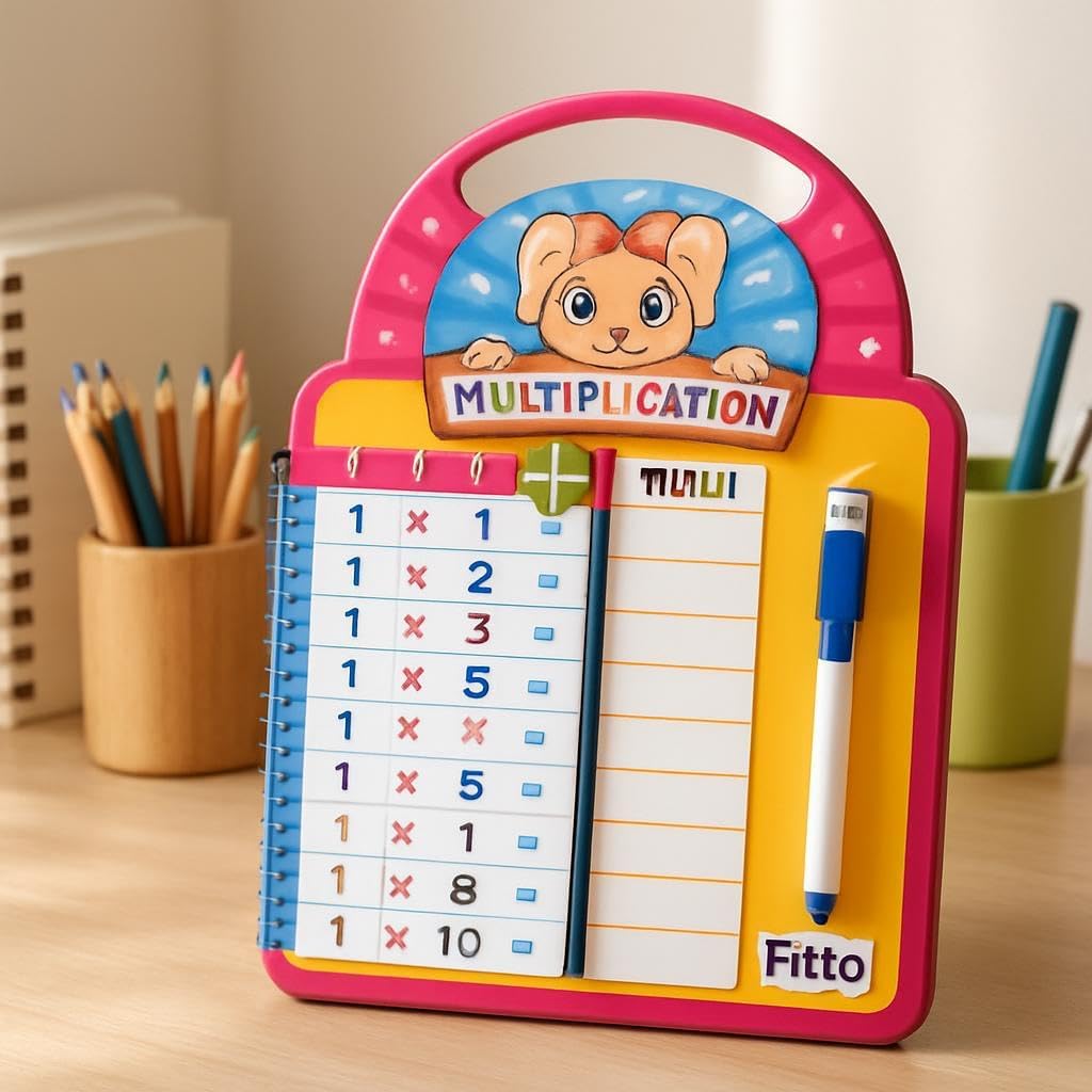 Education Card with Erasable Marker & Eraser, 25x20.5cm for Classroom Use