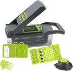 96 Pieces Vegetable Chopper - Multi-Functional Manual Food Choppers with 5 Blades (12-in-1 Mandoline Slicer and Dicer Set – BPA-Free – Ideal for Onions – Garlic – Fruits & More - Kitchen Essential)