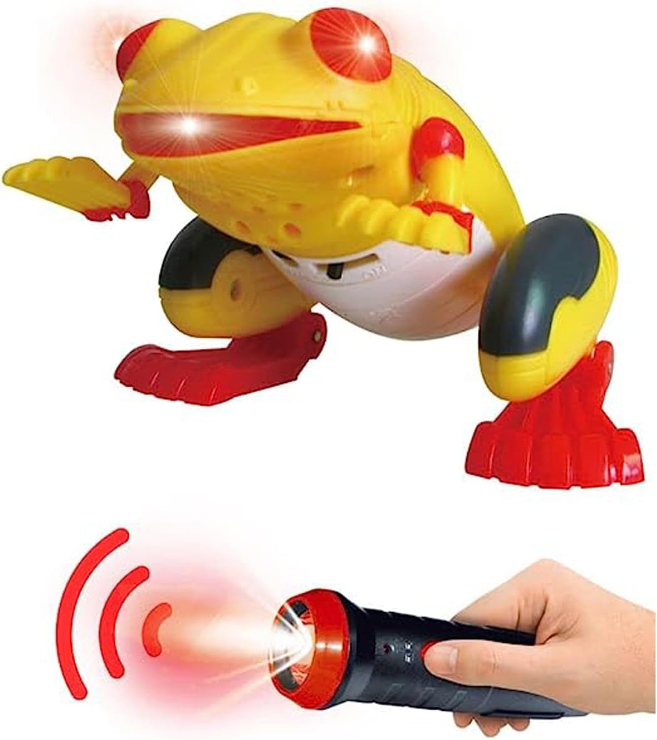 72 Pieces Laser Remote Control Frog Toy - Life Likes with Jumping (Sound and Light – Yellow)
