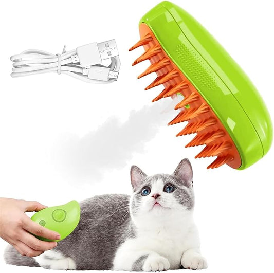 Fitto Cat Steam Brush, 3-in-1 Multifunctional Pet Grooming Tool - Steamer, Brush & Deodorizer - Easy Clean, Efficient Pet Hair Removal, Adjustable Temperature for All Fur Types