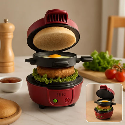 Heavy-Duty Grill Press & Burger Patty Maker for Home and Commercial Use, Red