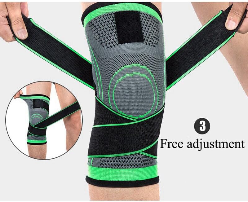 96 Pieces Knee Braces (Compression Support – Adjustable Strap – Pain Relief – Meniscus Tear Arthritis ACL MCL – Running Cycling Tennis Golf Basketball – Green – S)