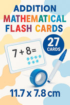 120 Pieces 27 Sheets Mathematical Addition Flash Cards with Marker (11.7x7.8cm)